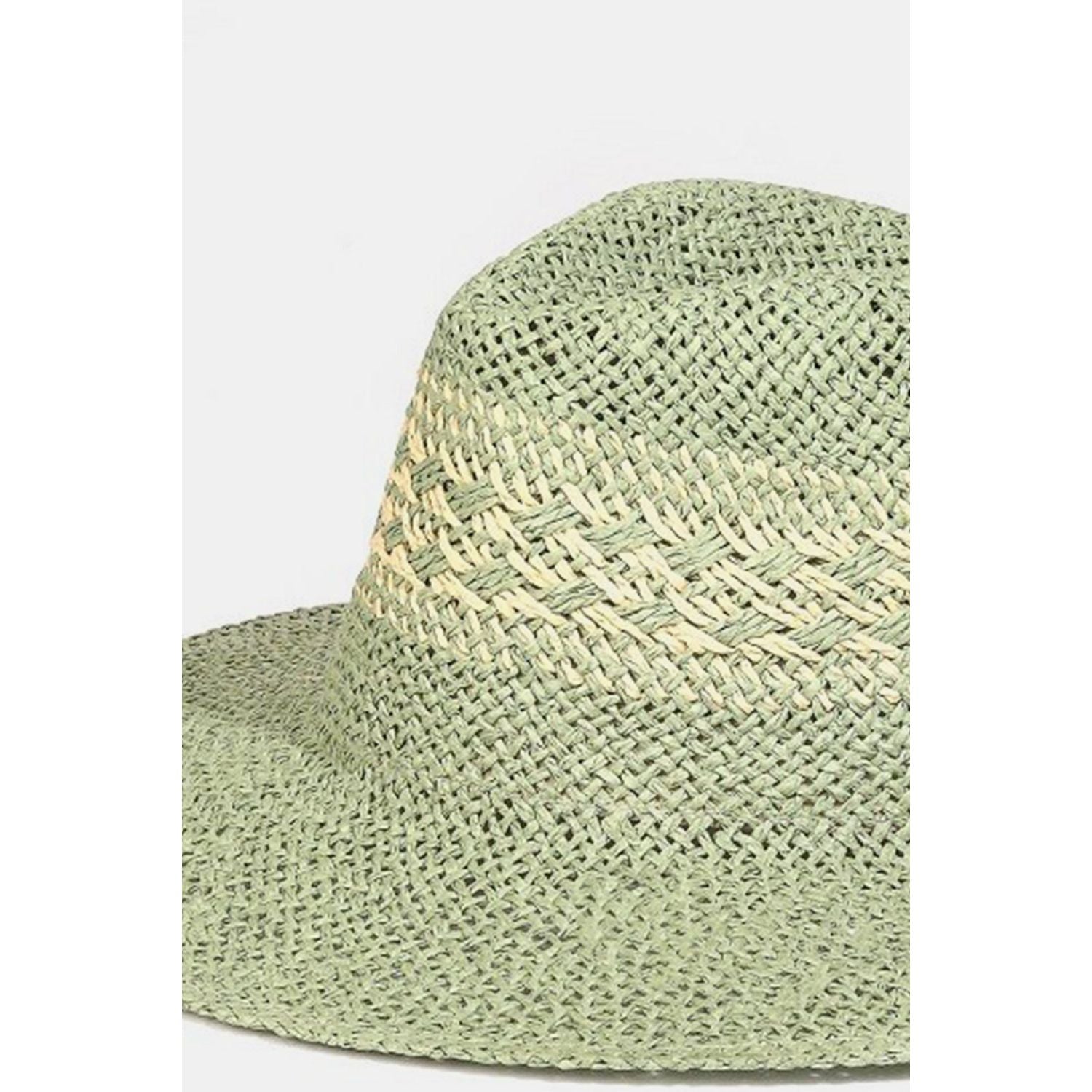 Fame Contrast Wide Brim Straw Hat - TiffanyzKlozet