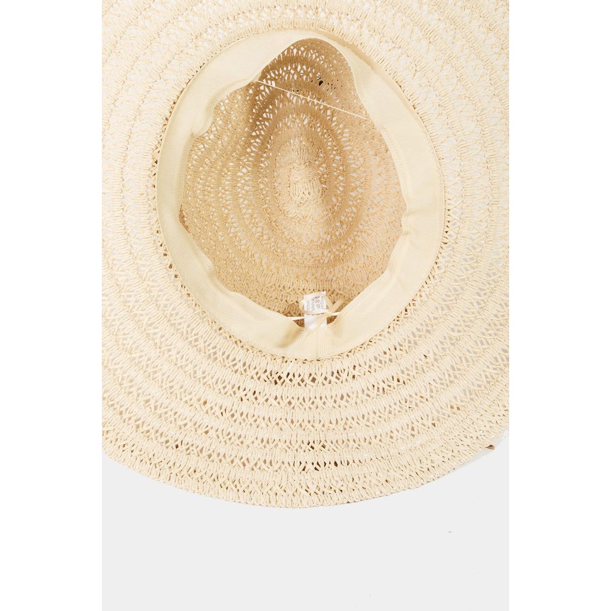 Fame Contrast Straw Braided Sun Hat - TiffanyzKlozet