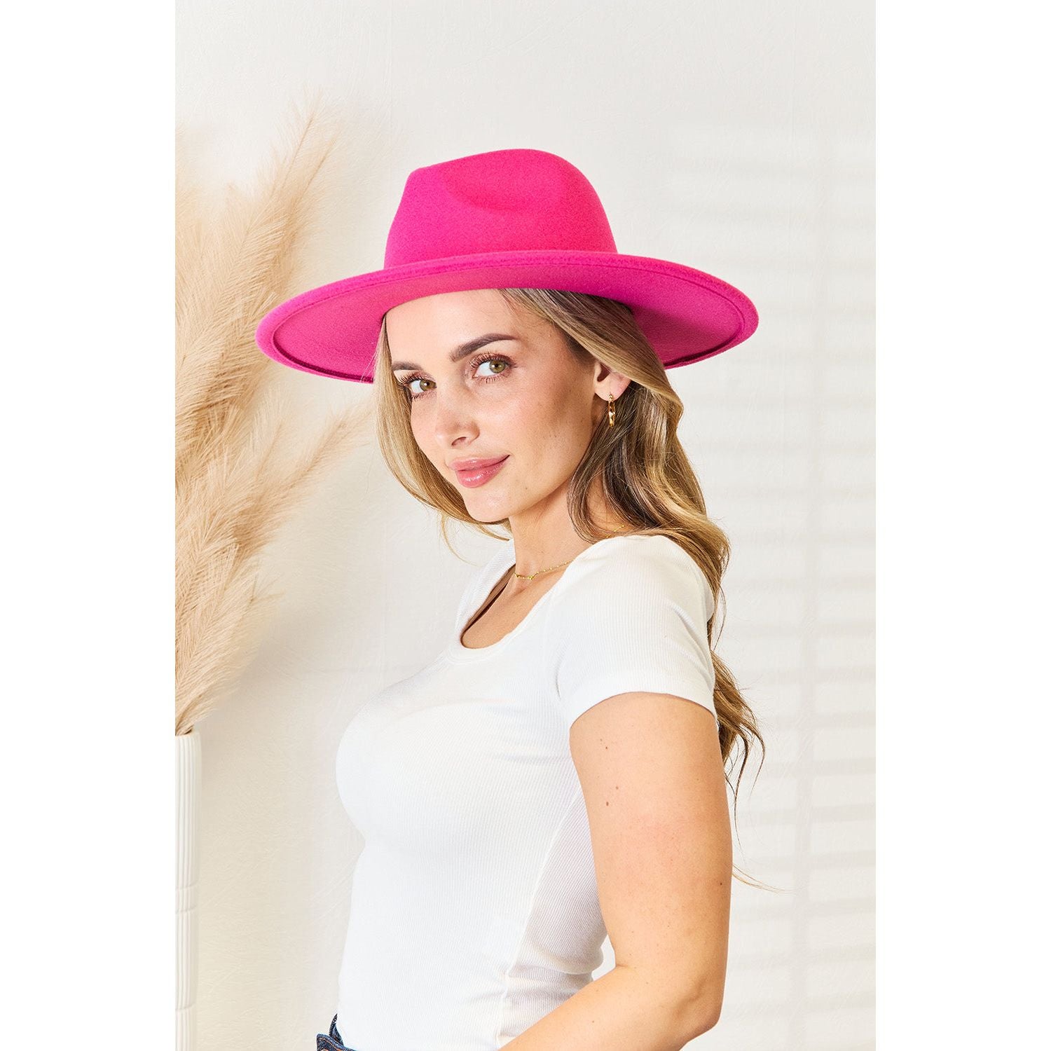 Fame Flat Brim Fedora Fashion Hat - TiffanyzKlozet