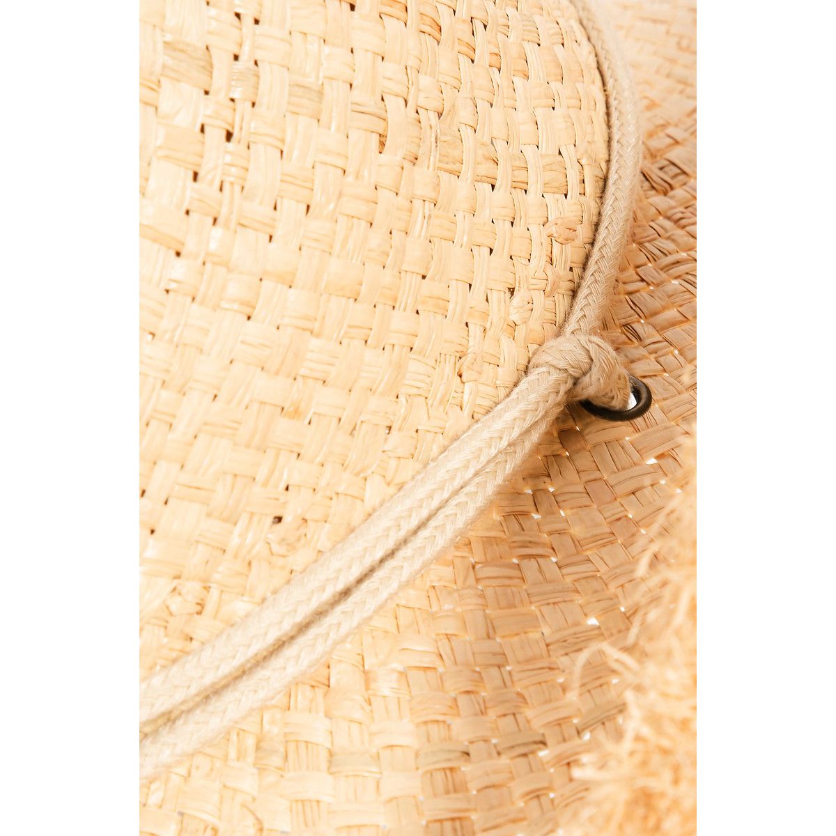 Fame Adjustable Strap Raw Hem Weave Hat - TiffanyzKlozet