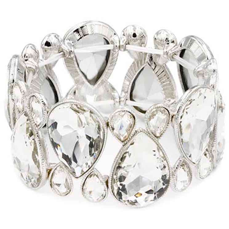 Gem Crystal Stone Stretch Bracelet - TiffanyzKlozet