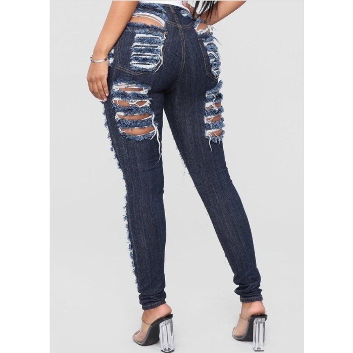 Shema High Rise Sliced Skinny Jeans - TiffanyzKlozet