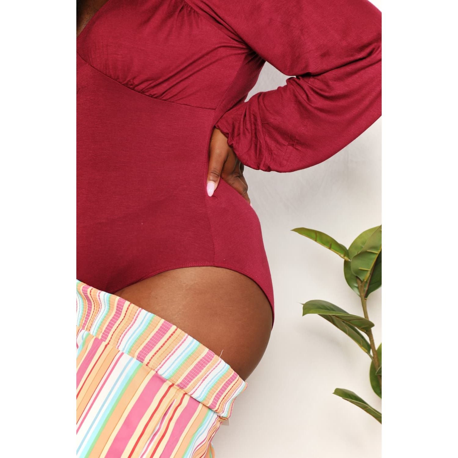 Culture Code  Full Size V-Neck Bodysuit - TiffanyzKlozet