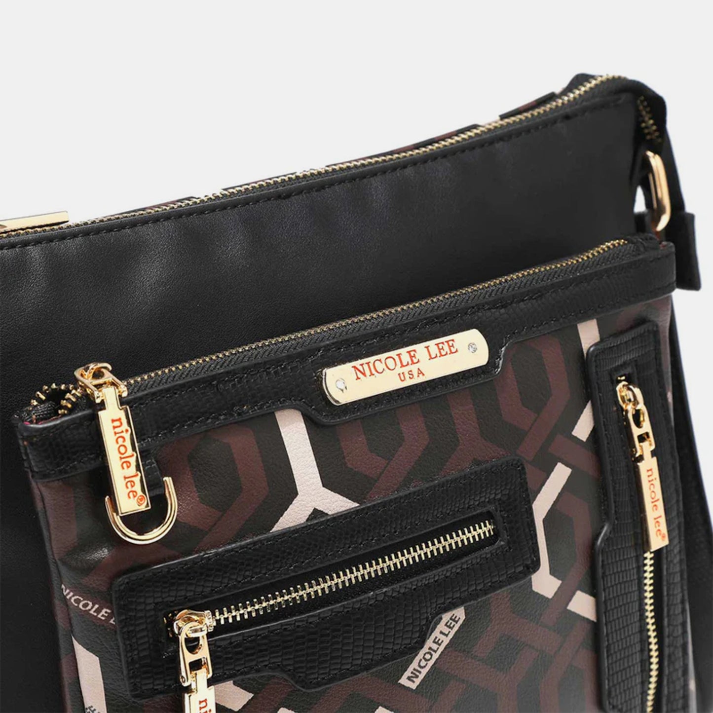 Nicole Lee USA Geometric Pattern Crossbody Bag - TiffanyzKlozet