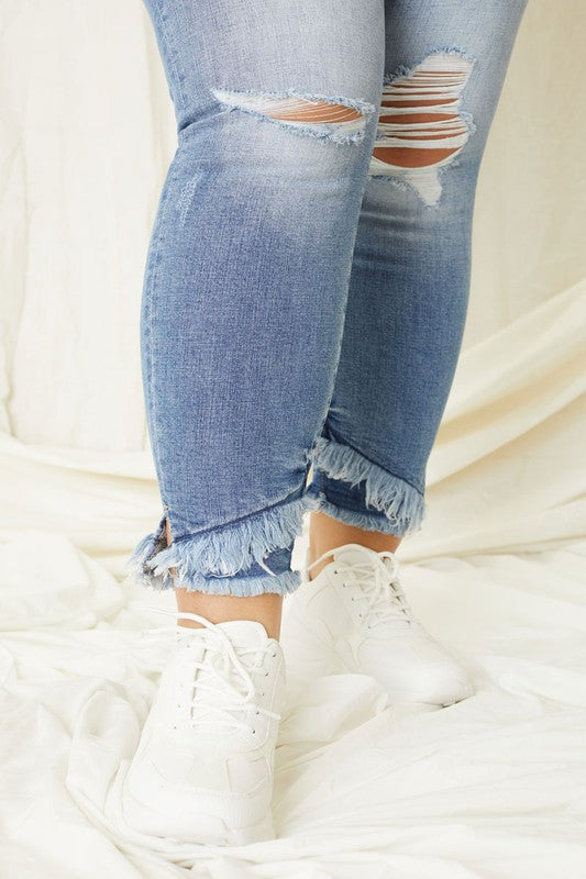 Plus Mid Rise Ankle Skinny Jeans - TiffanyzKlozet