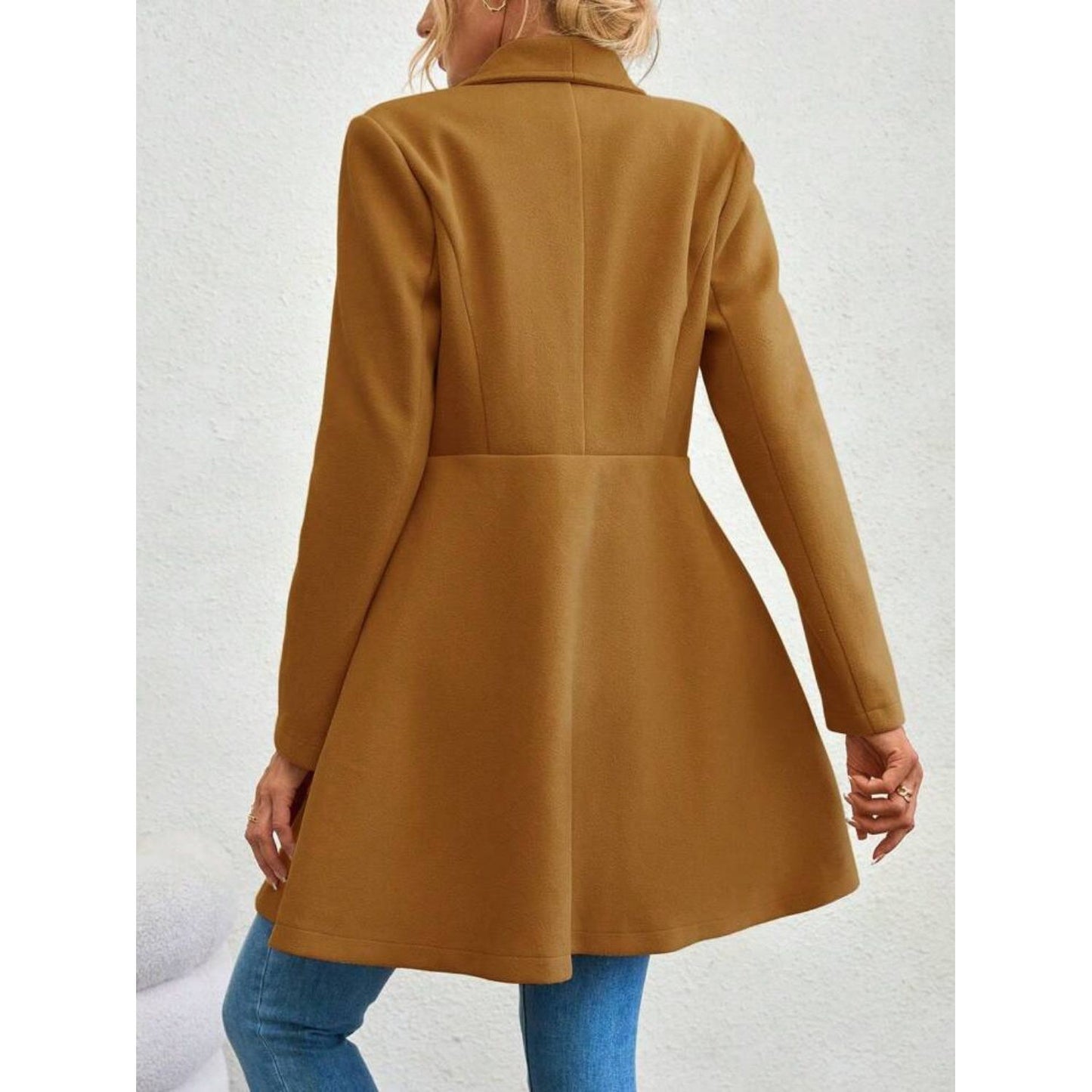 Elegance Meets Cozy Long Sleeve Coat