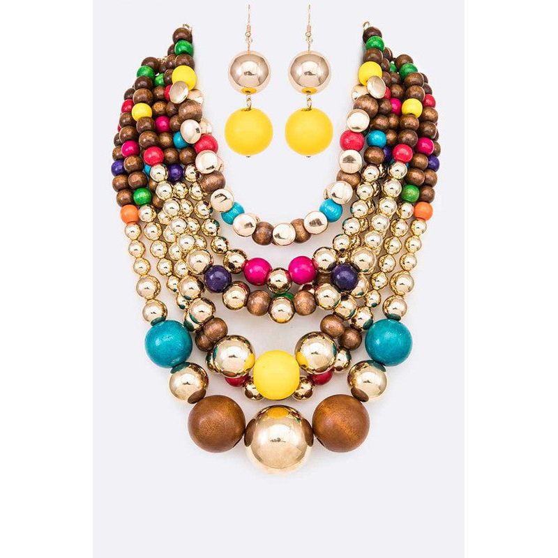 Mix Pearls Statement Layer Necklace Set - TiffanyzKlozet