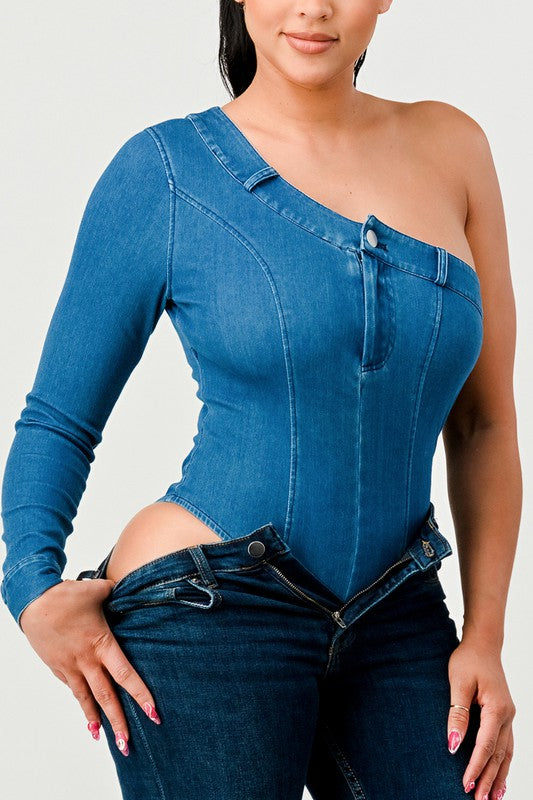 Elsa Denim Bodysuit - TiffanyzKlozet