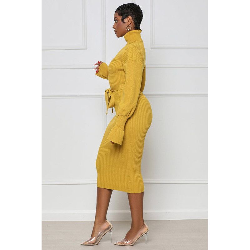 WOMEN FASHION LONG MAXI SWEATER DRESS