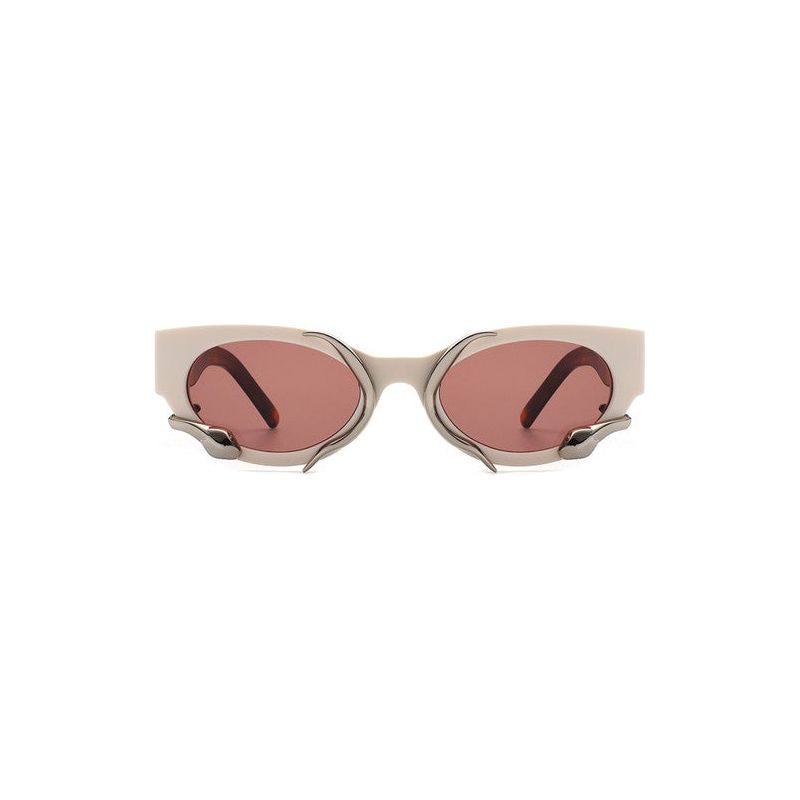 Women Round Snake Design Cat Eye Sunglasses