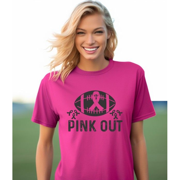 Pink Out Football Breast Cancer Short Sleeve Tee - TiffanyzKlozet