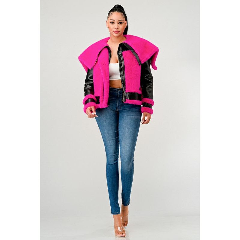 Faux Fur Aviator Jacket