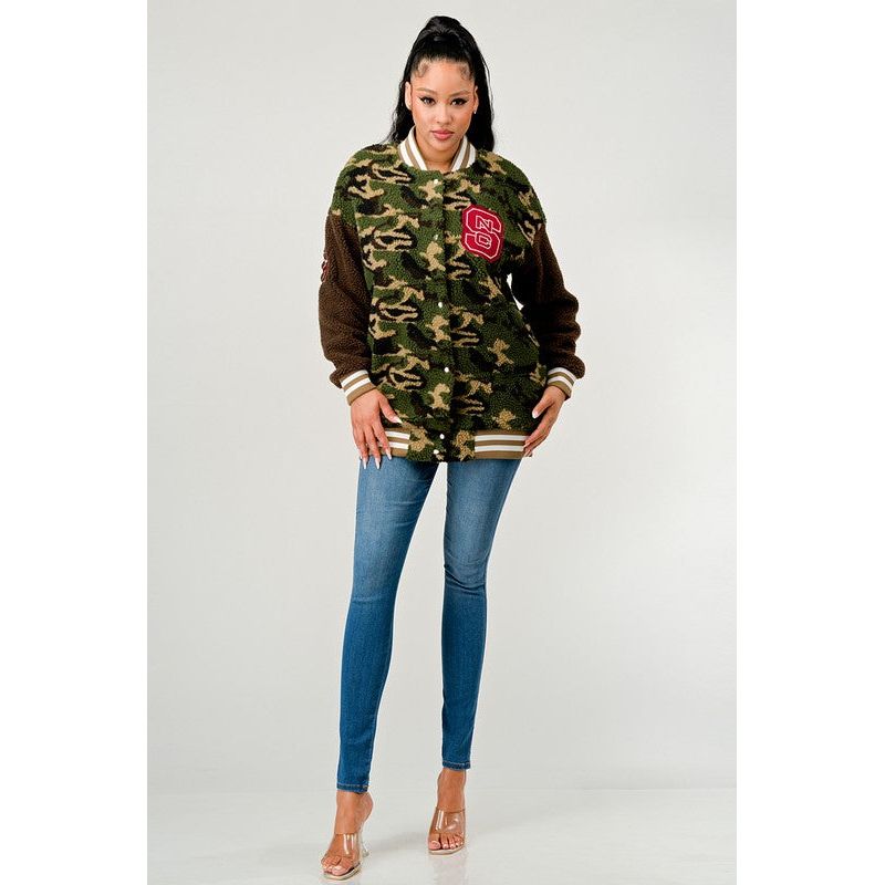 Camo Letterman Jacket