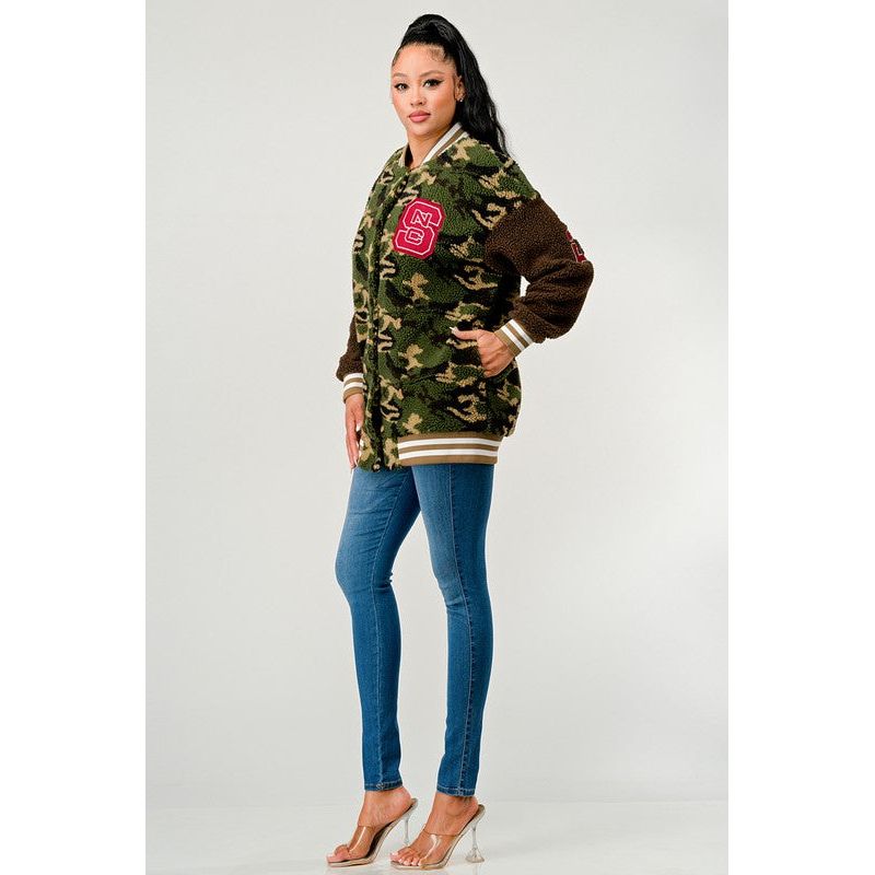 Camo Letterman Jacket