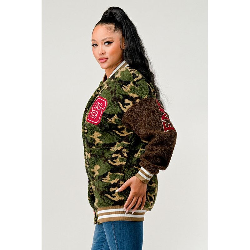 Camo Letterman Jacket