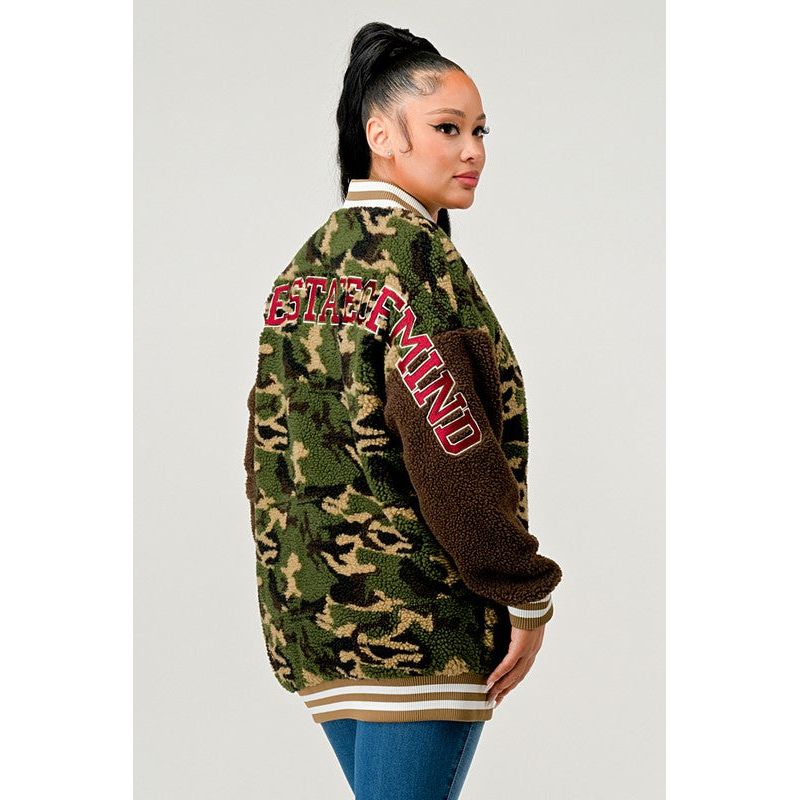 Camo Letterman Jacket