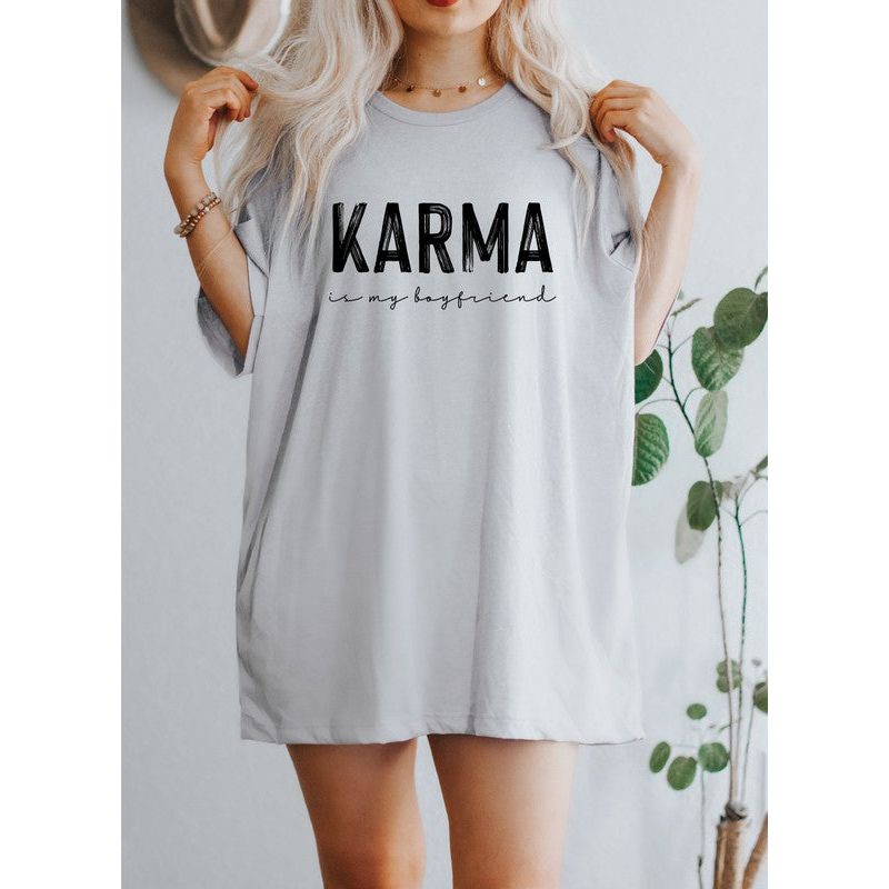 Karma is my Boyfriend Graphic Crew Neck Tee - TiffanyzKlozet