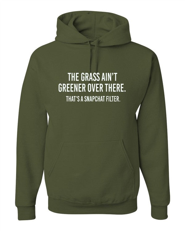 The Grass Ain't Greener Over There Graphic Hoodie - TiffanyzKlozet