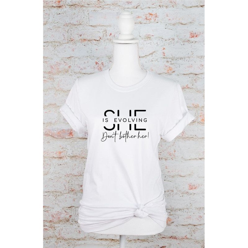 She is Evolving Don't Bother Her Graphic Tee - TiffanyzKlozet