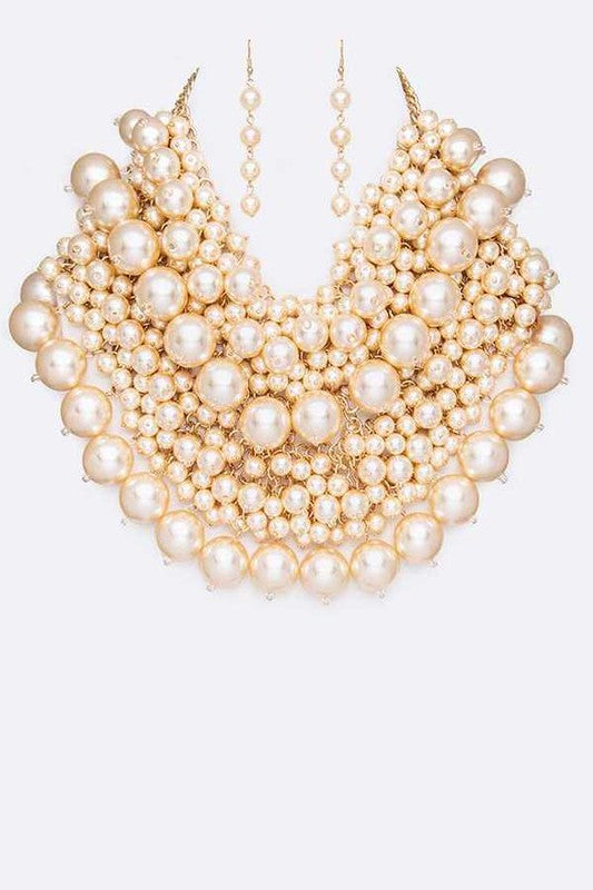Zillion Pearls Statement Necklace Set - TiffanyzKlozet