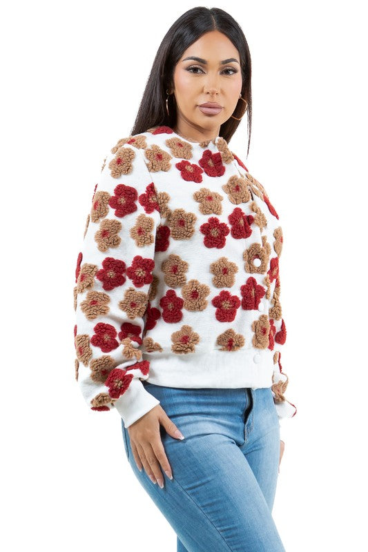 Smell the Roses Sweater Jacket