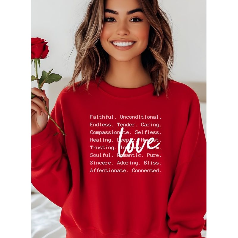 Love Words Graphic CrewNeck Sweatshirt