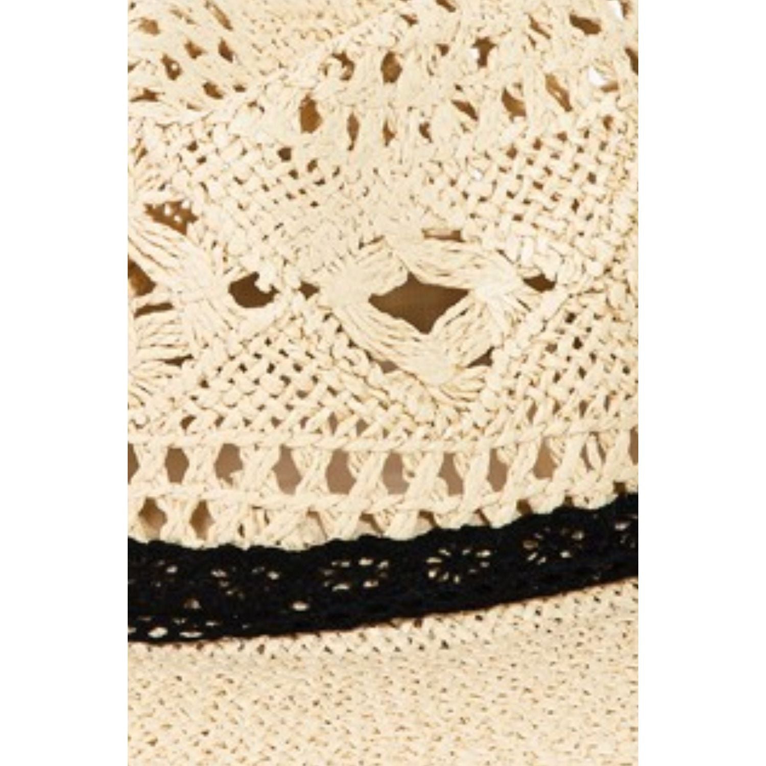Fame Openwork Lace Detail Wide Brim Hat - TiffanyzKlozet