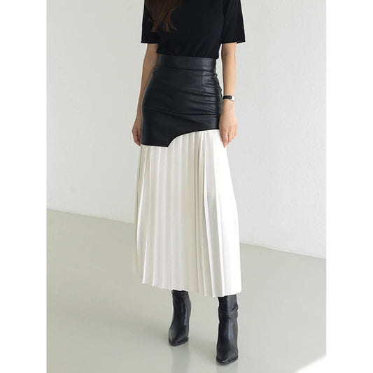 Pleated High Rise Skirt