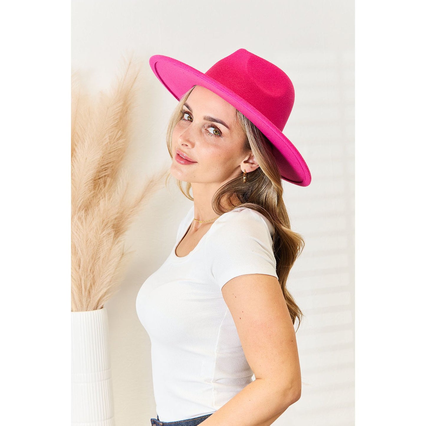 Fame Flat Brim Fedora Fashion Hat - TiffanyzKlozet