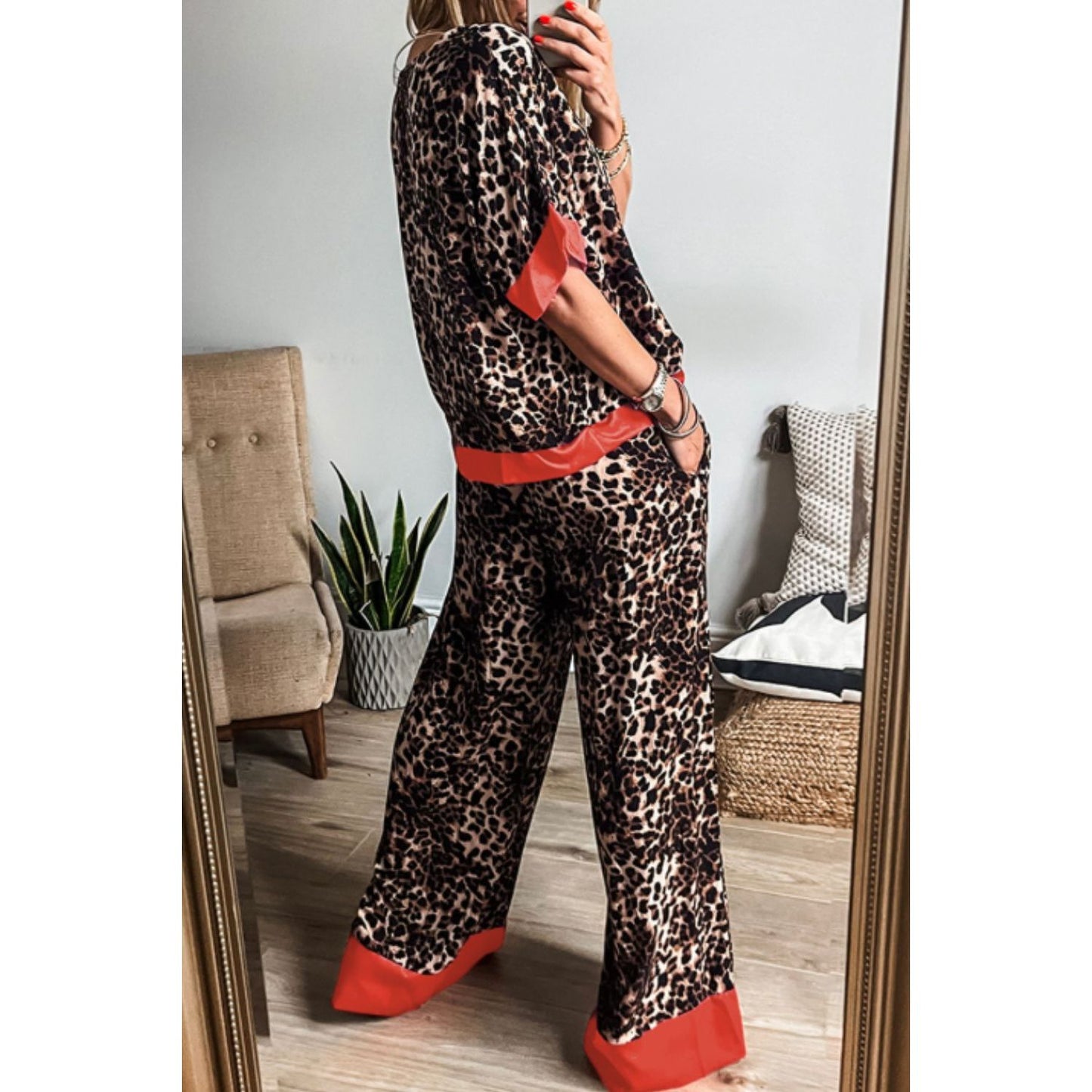 Leopard Pants Lounge Set