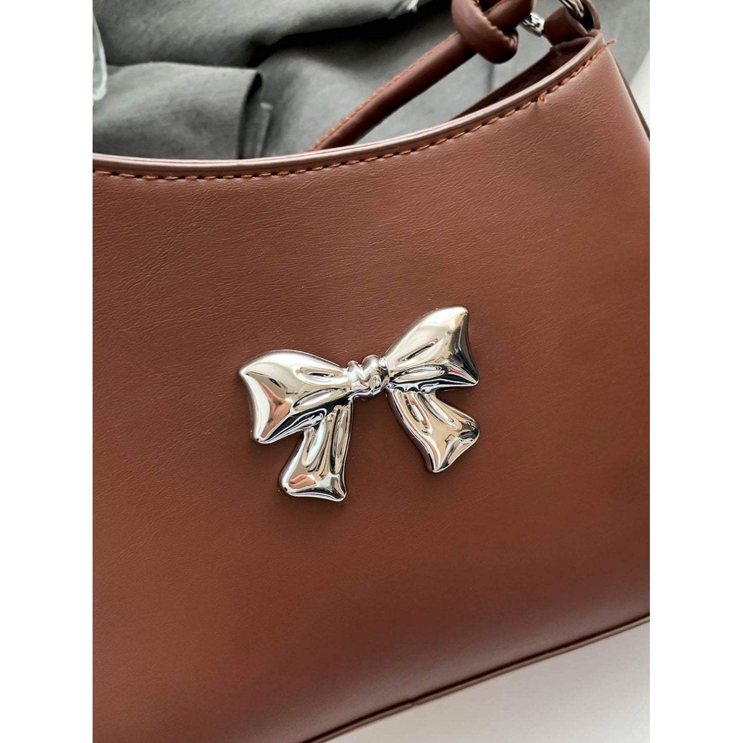 Bow Leather Knotted Handbag