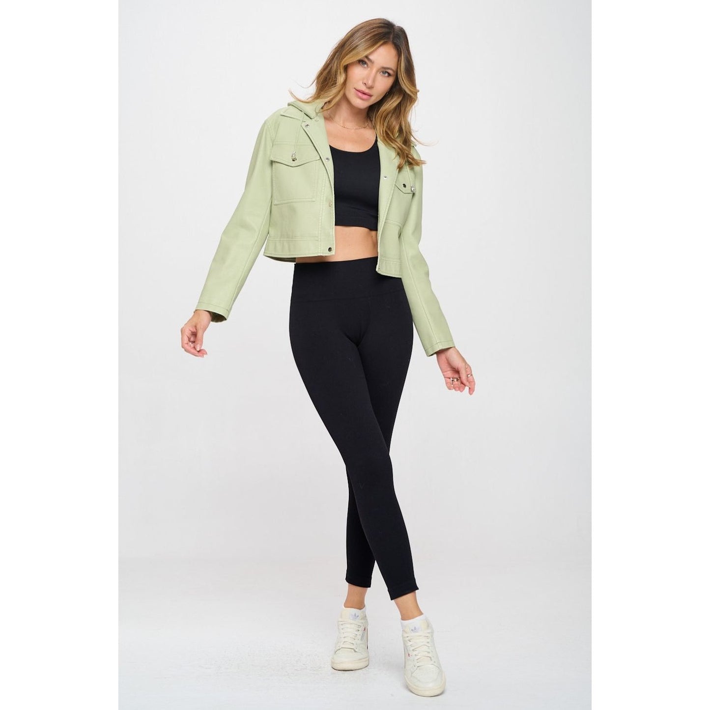 Coalition LA Snap Down Cropped Hooded Jacket