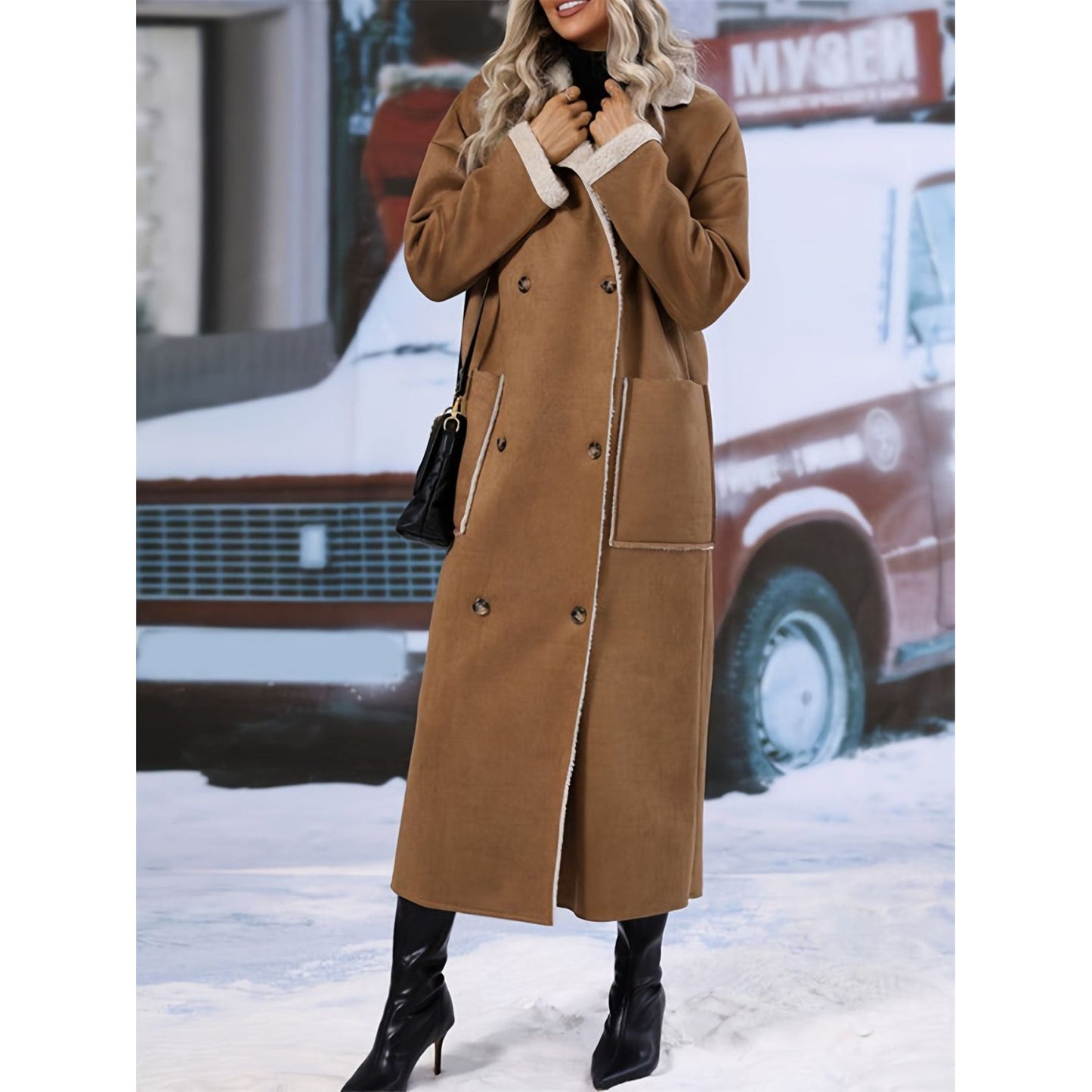 Cozy Sophistication Sherpa Coat