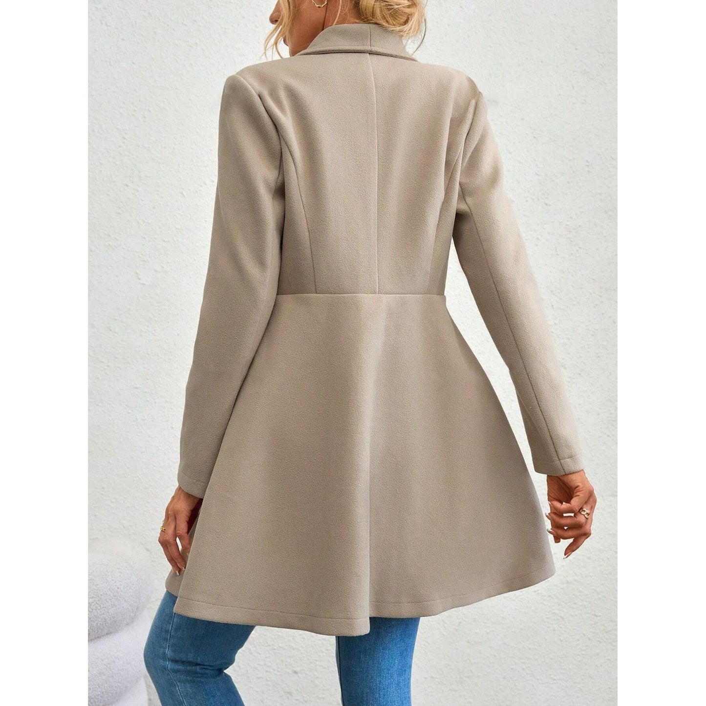 Elegance Meets Cozy Long Sleeve Coat