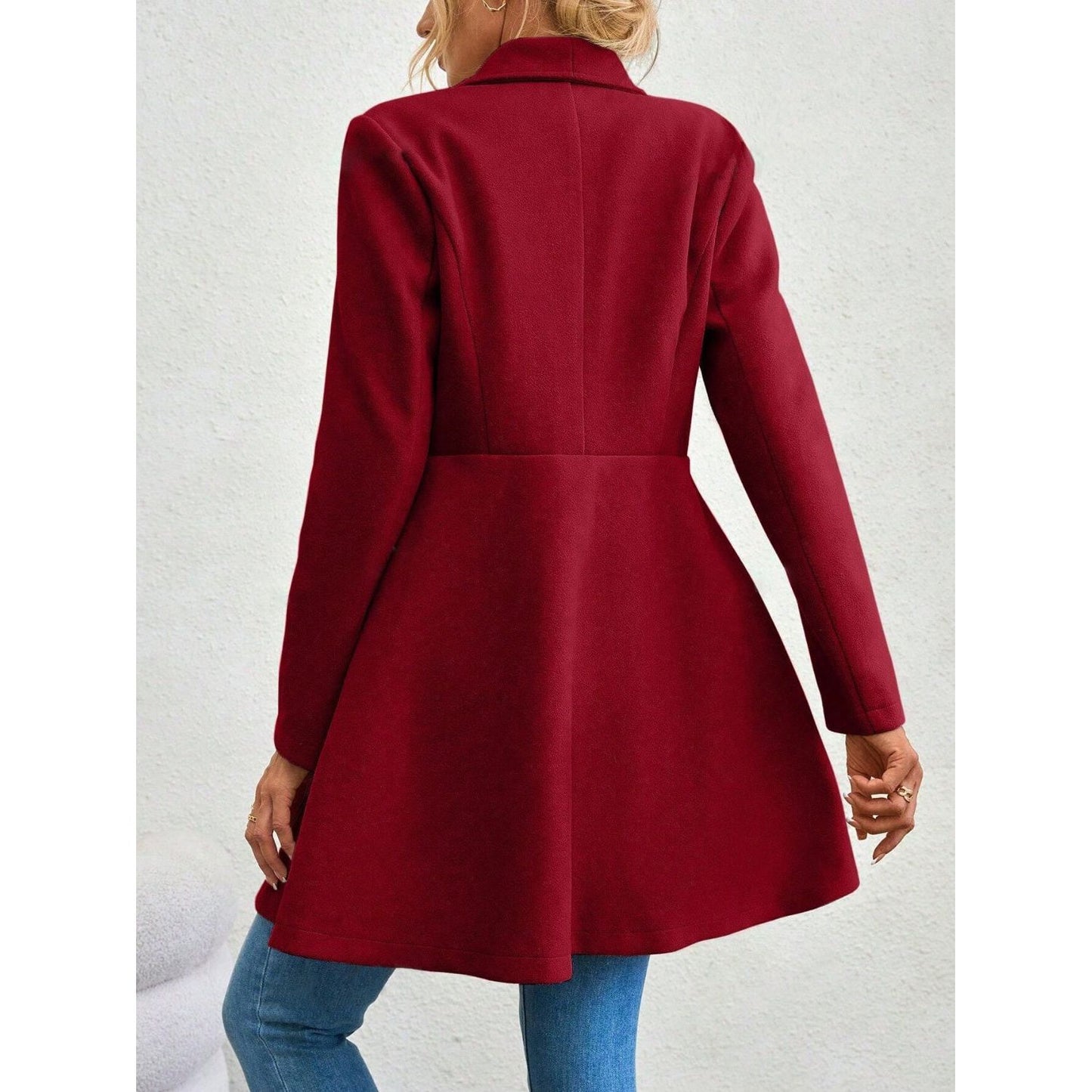 Elegance Meets Cozy Long Sleeve Coat