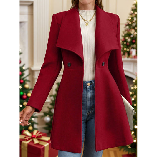 Elegance Meets Cozy Long Sleeve Coat