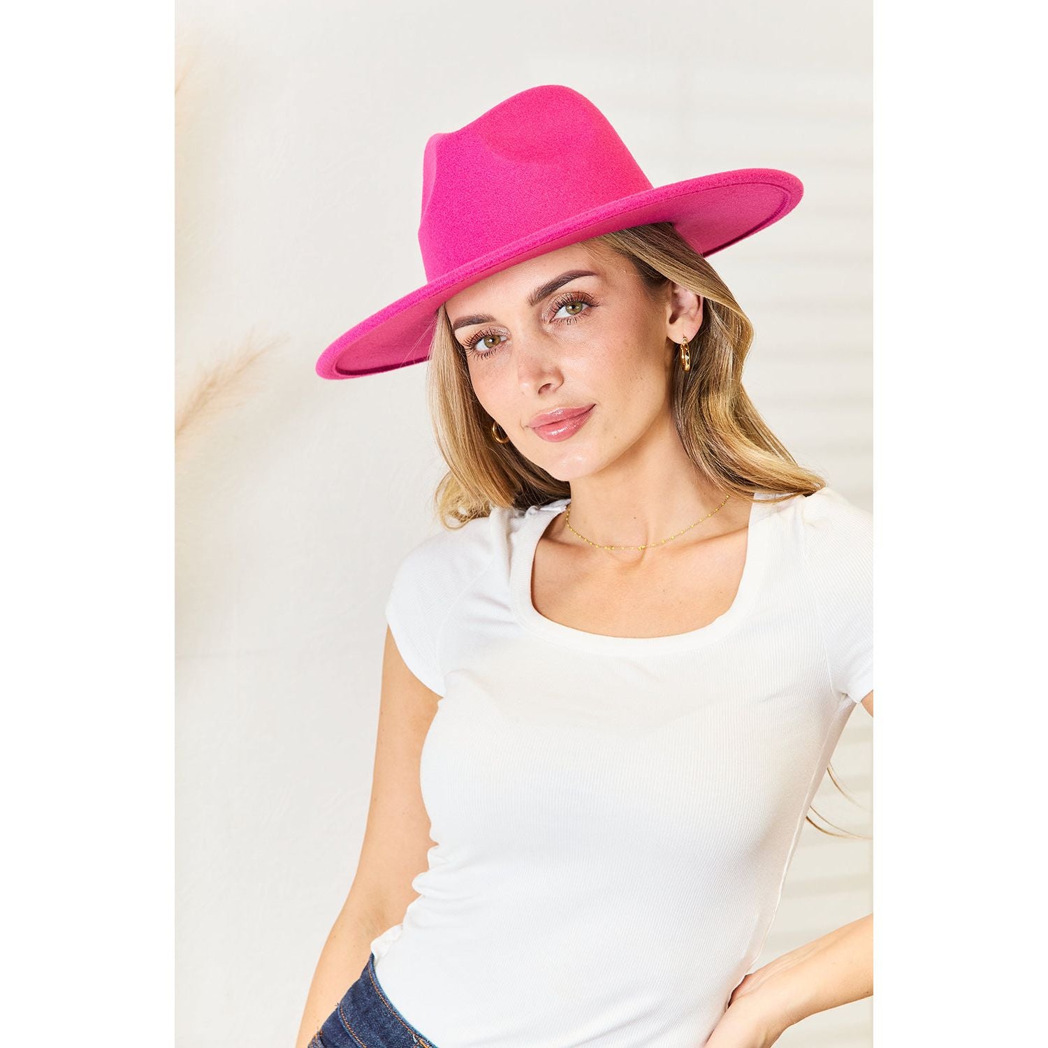 Fame Flat Brim Fedora Fashion Hat - TiffanyzKlozet