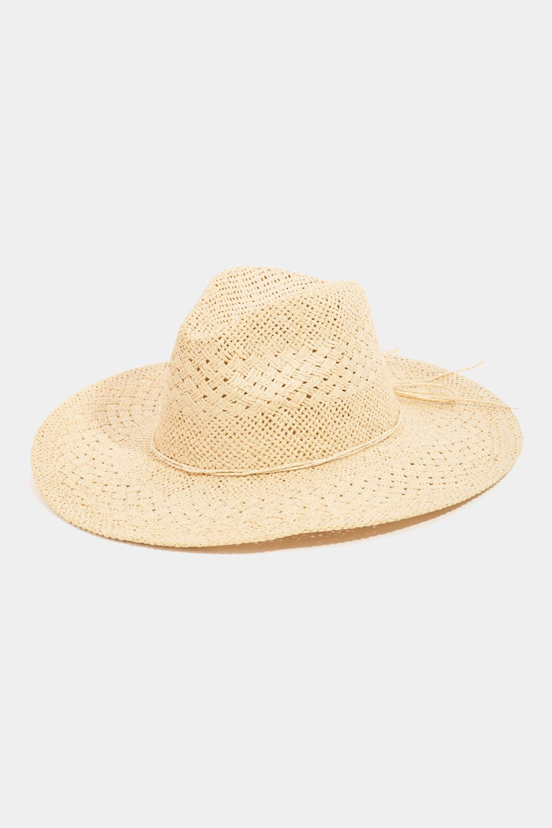 Fame Straw Braided Sun Hat - TiffanyzKlozet