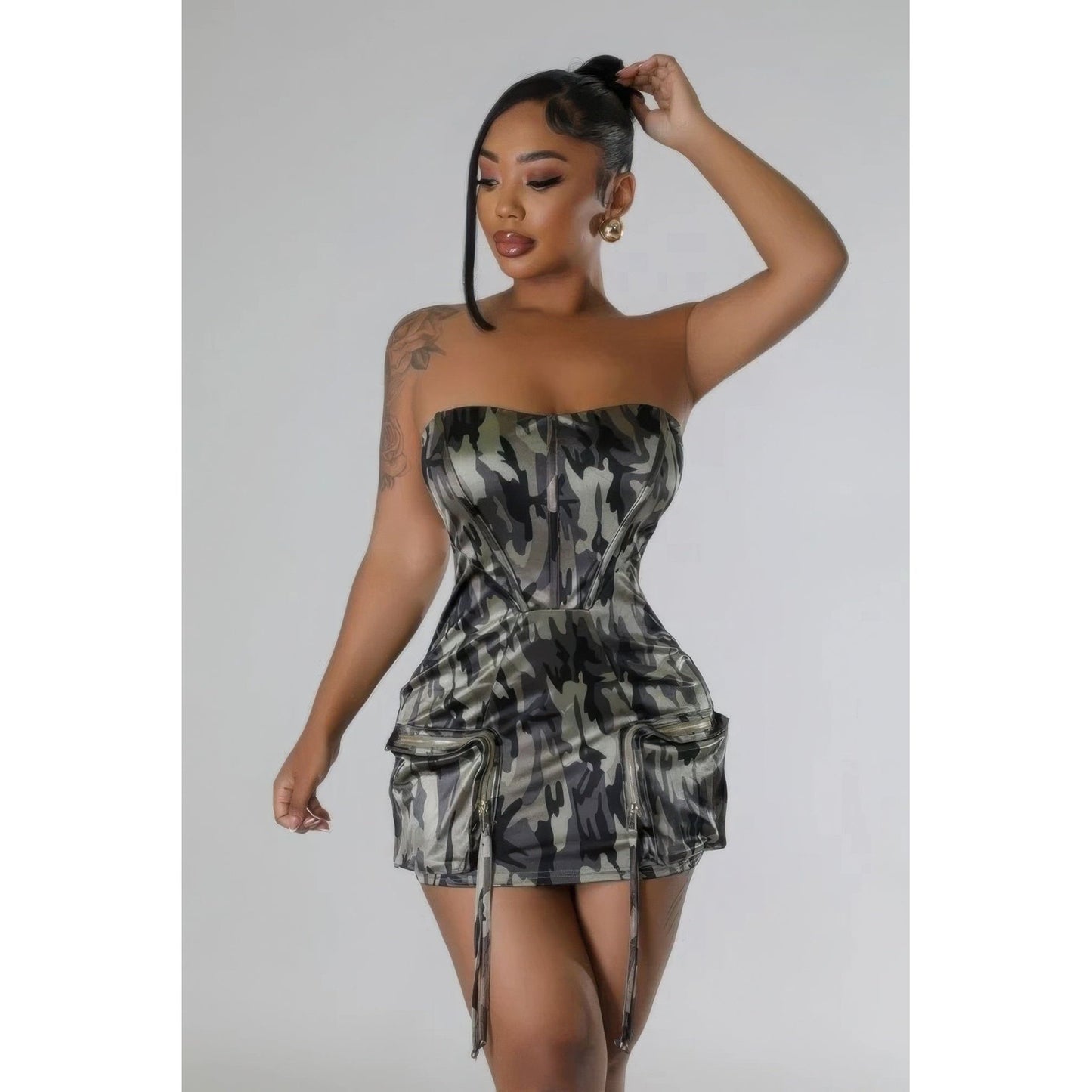 Camo Stretch Tube Dress