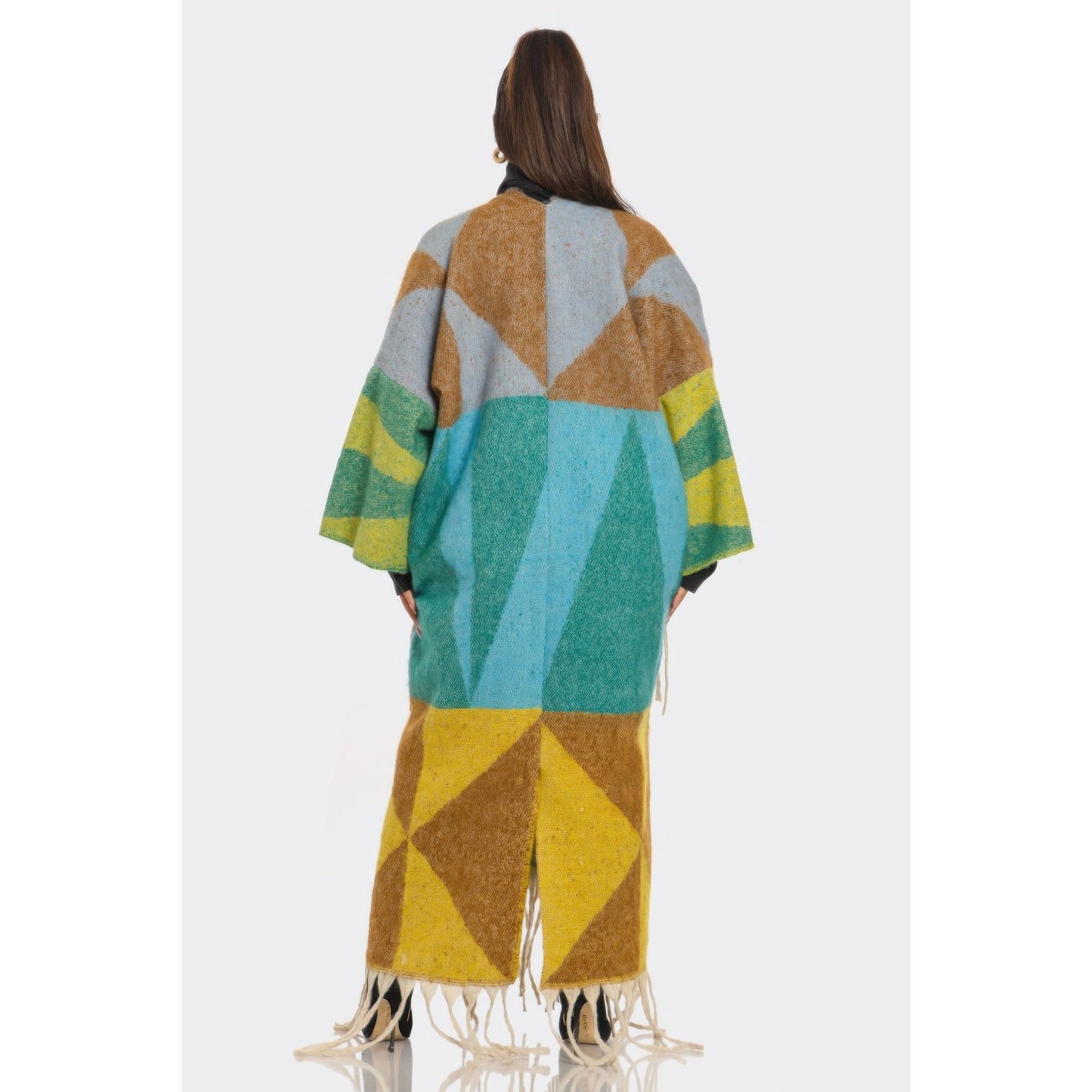 Sakari Printed Maxi Cardigan Tassel