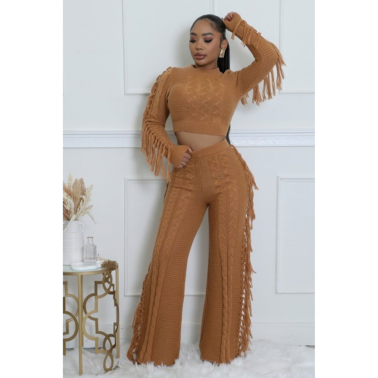 Knitted Stretch Pant Set