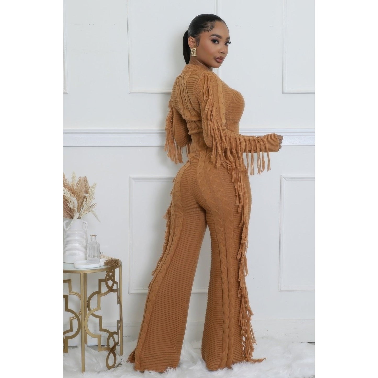 Knitted Stretch Pant Set