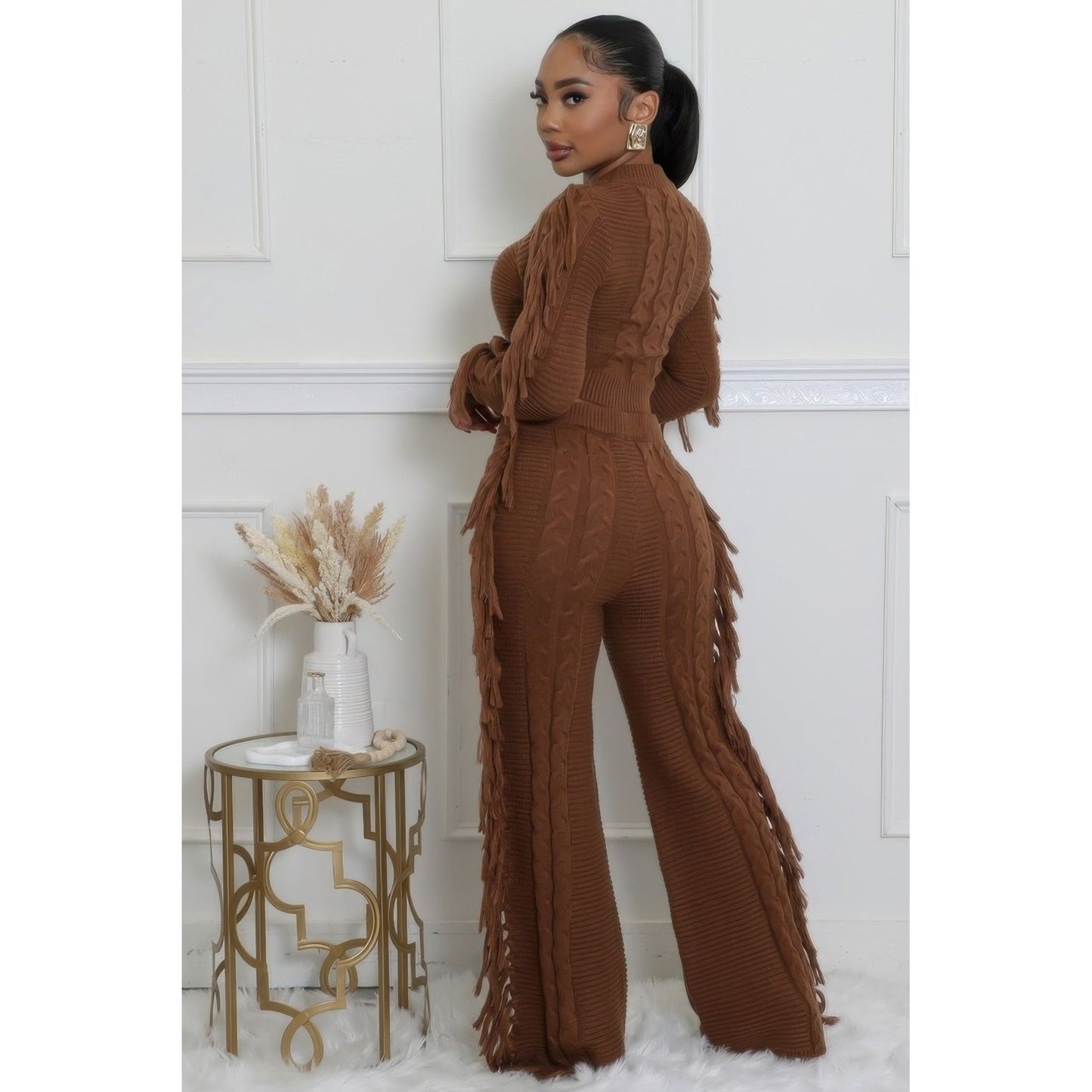 Knitted Stretch Pant Set