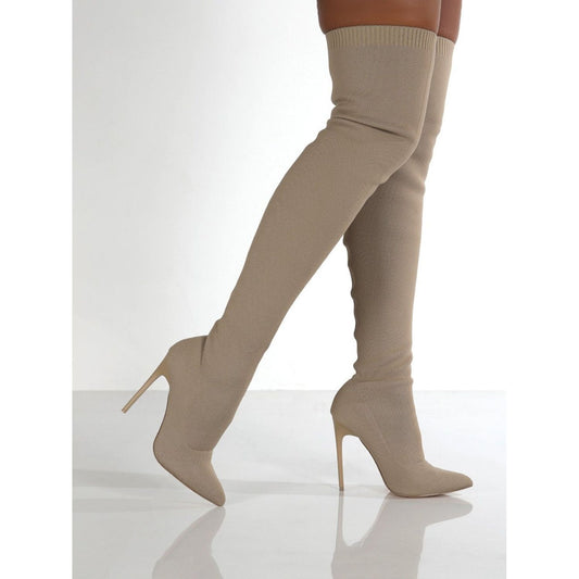 Point Toe Over Knee Stiletto Boots