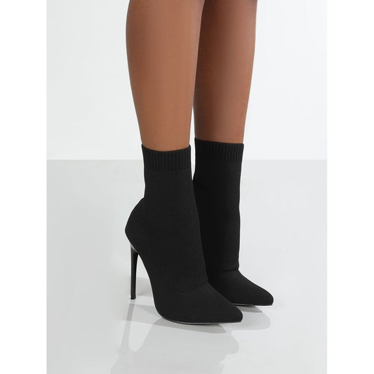 Mesh Point Toe Stiletto Boots