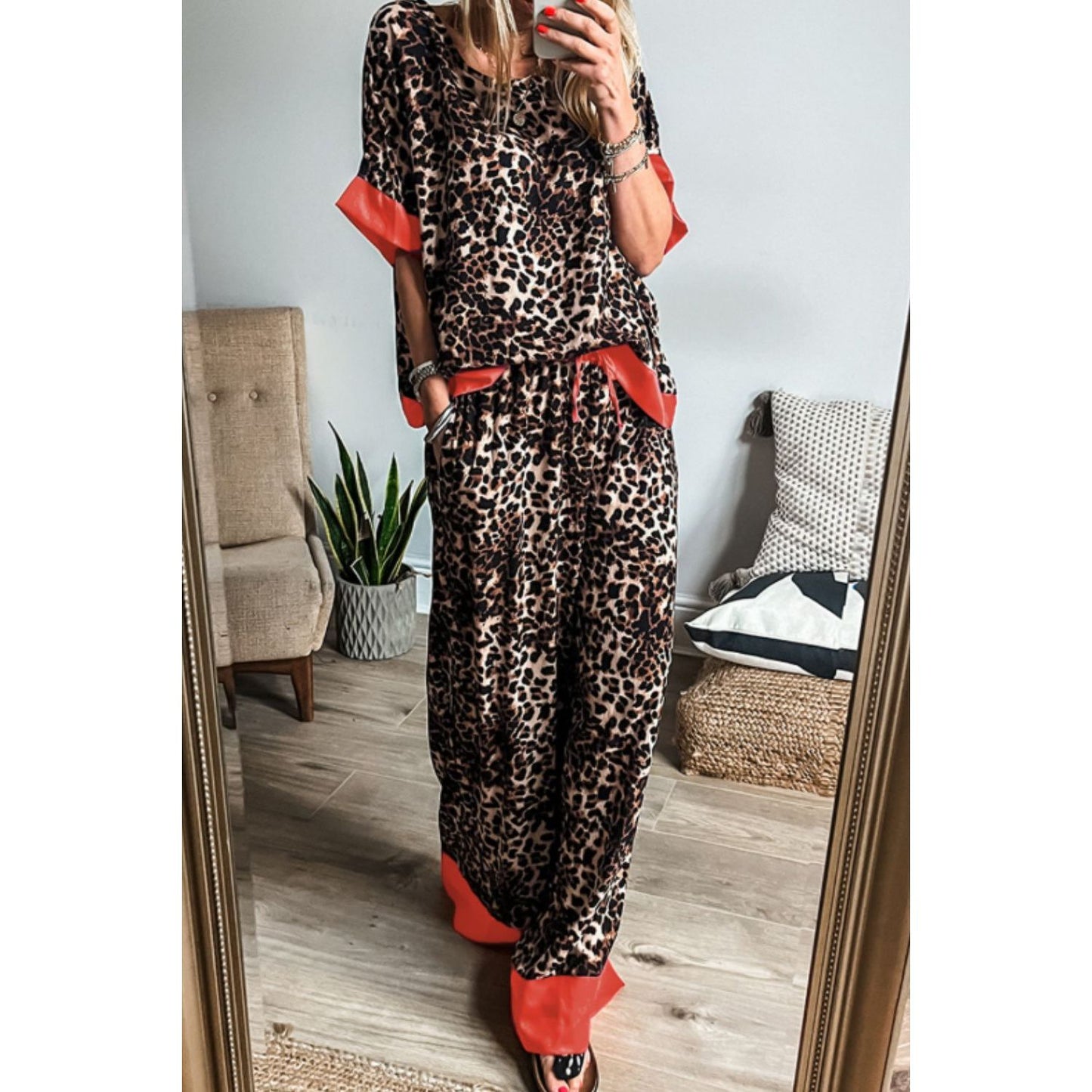 Leopard Pants Lounge Set