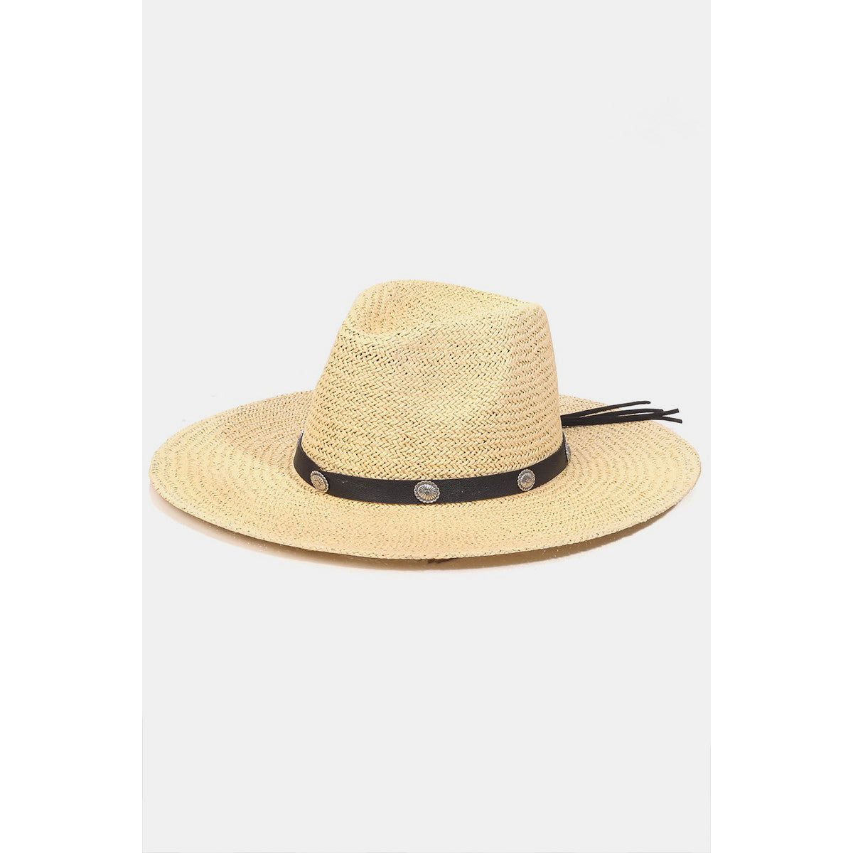 Fame Belt Strap Straw Hat - TiffanyzKlozet