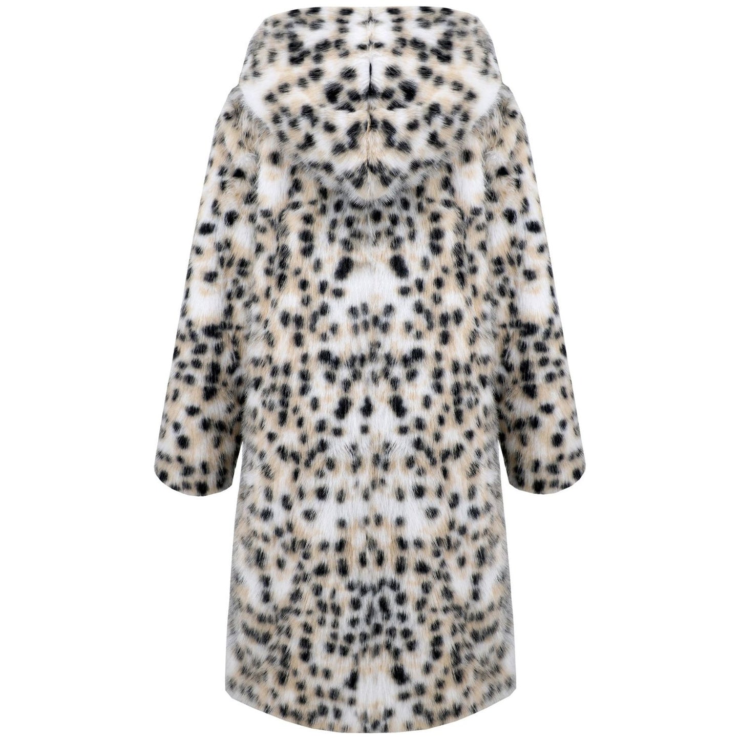 Thermal Leopard Faux Fur Hooded Outerwear