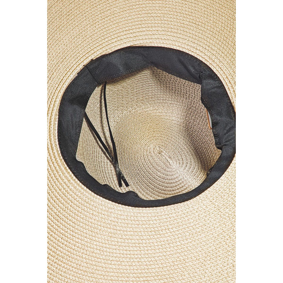 Fame Rope Strap Wide Brim Weave Hat - TiffanyzKlozet