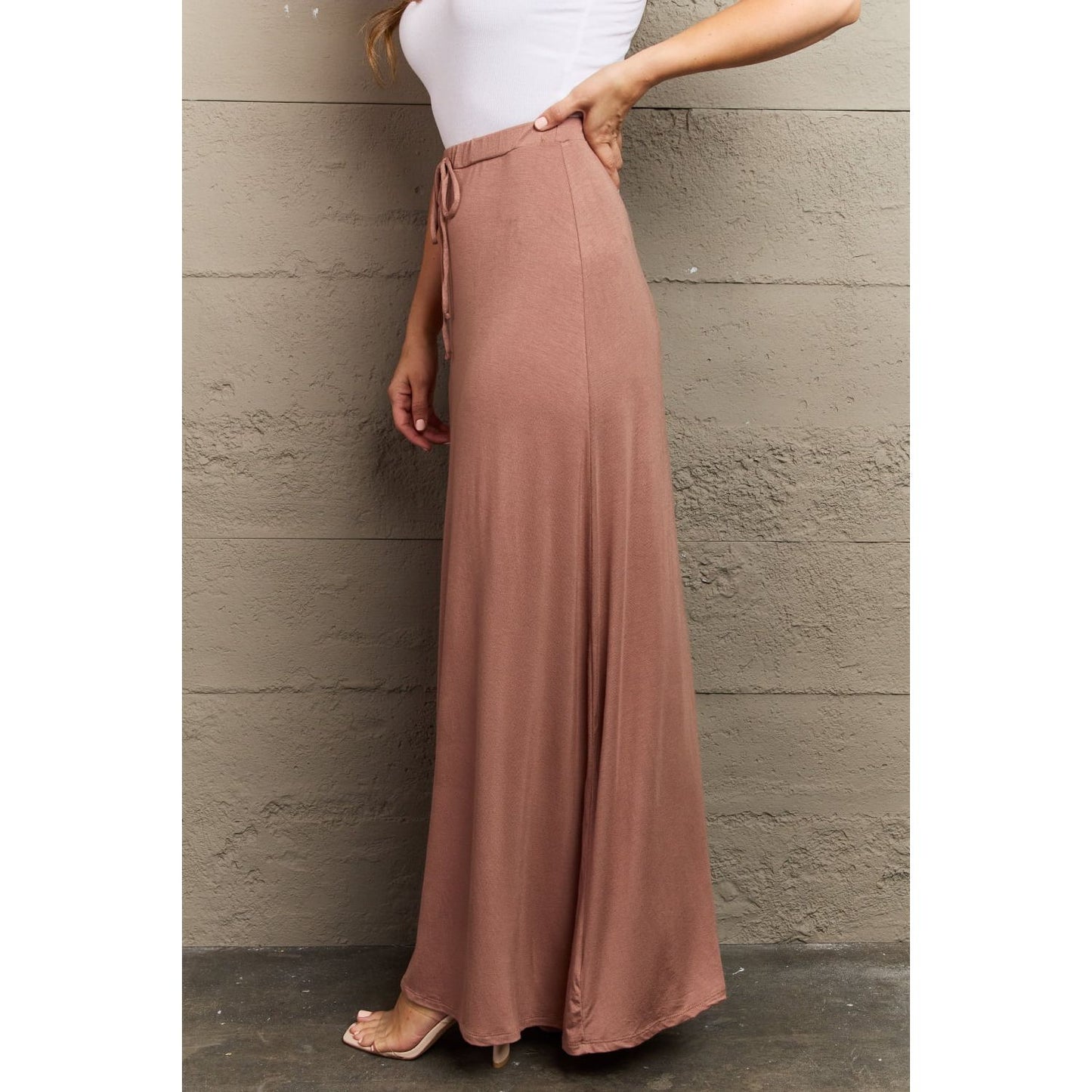 Culture Code For The Day Full Size Flare Maxi Skirt in Chocolate - TiffanyzKlozet